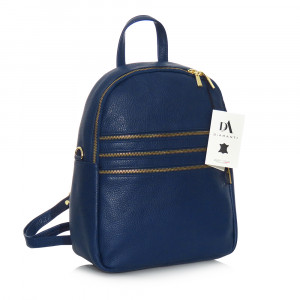 Rucsac din piele naturala, model DiAmanti Salvo Blu Scuro
